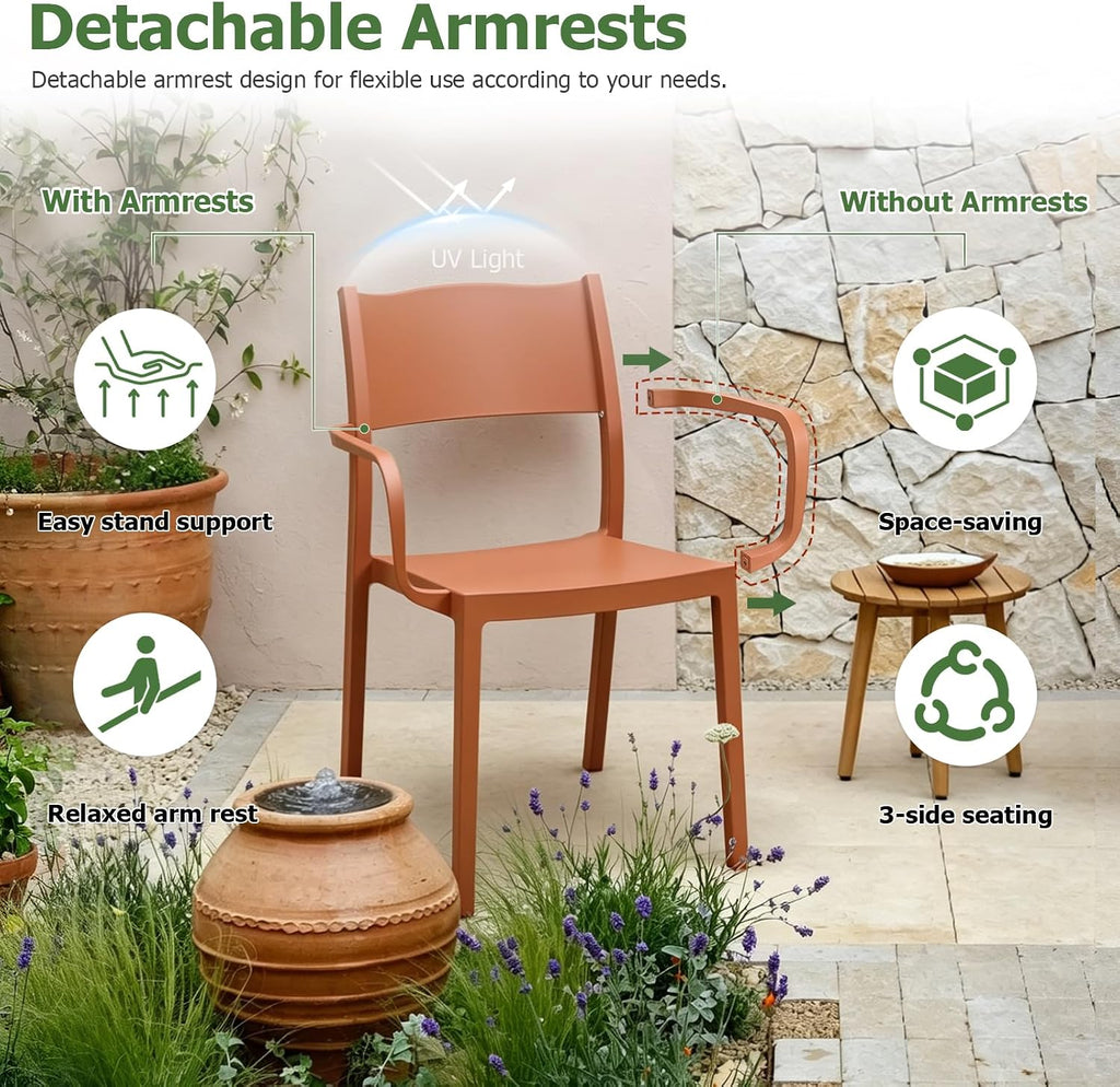 Red Detachable Armrest Chairs