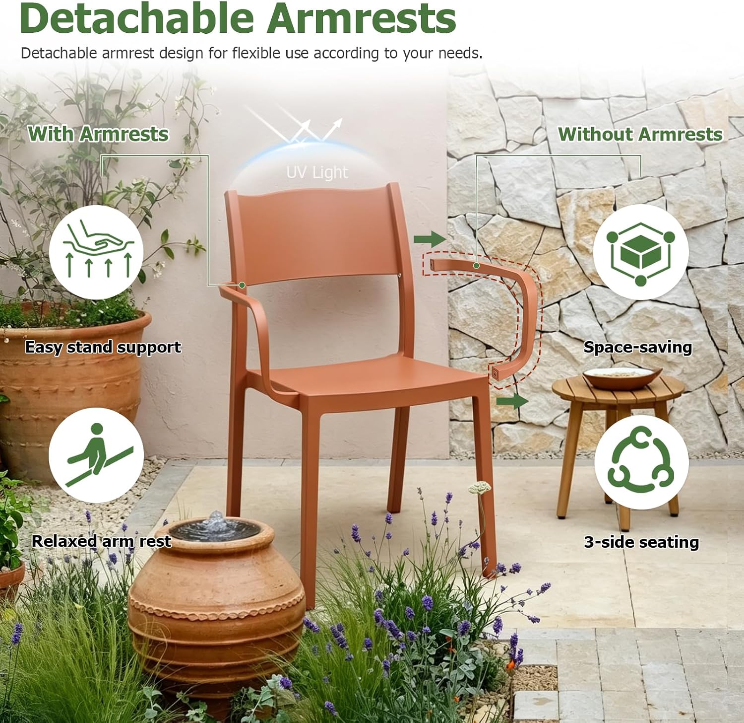 Red Detachable Armrest Chairs