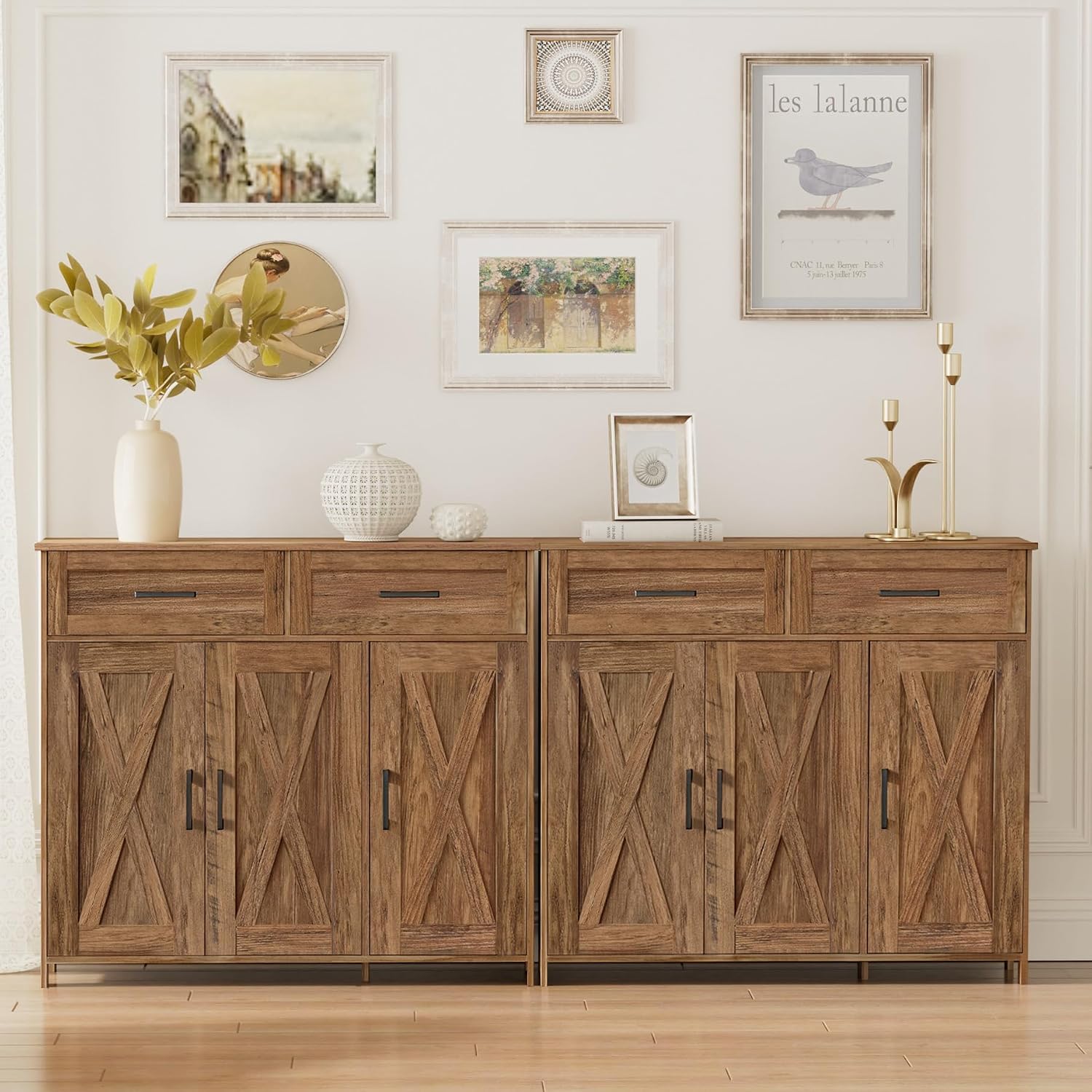Rustic Walnut Storage Sideboard
