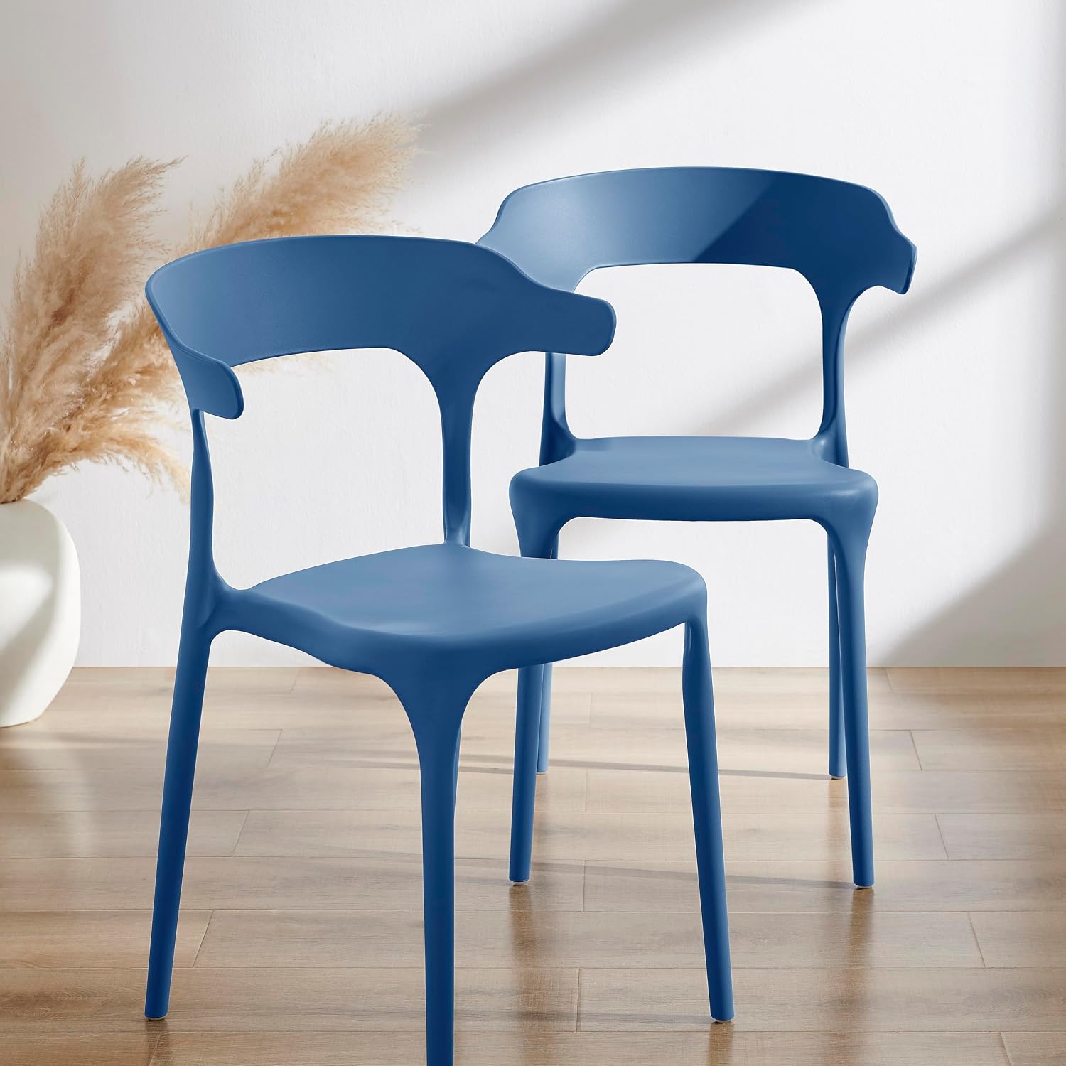 Cobalt Blue Stackable Plastic Chairs