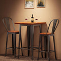 Solid Wood Metal Bar Table Set