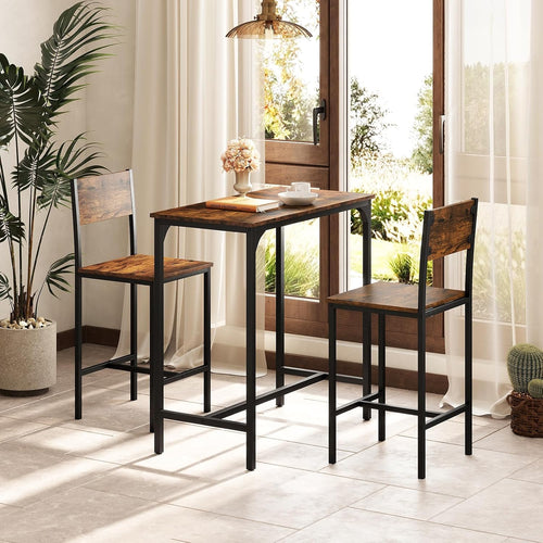 Brown 3-Piece Dining Table Set