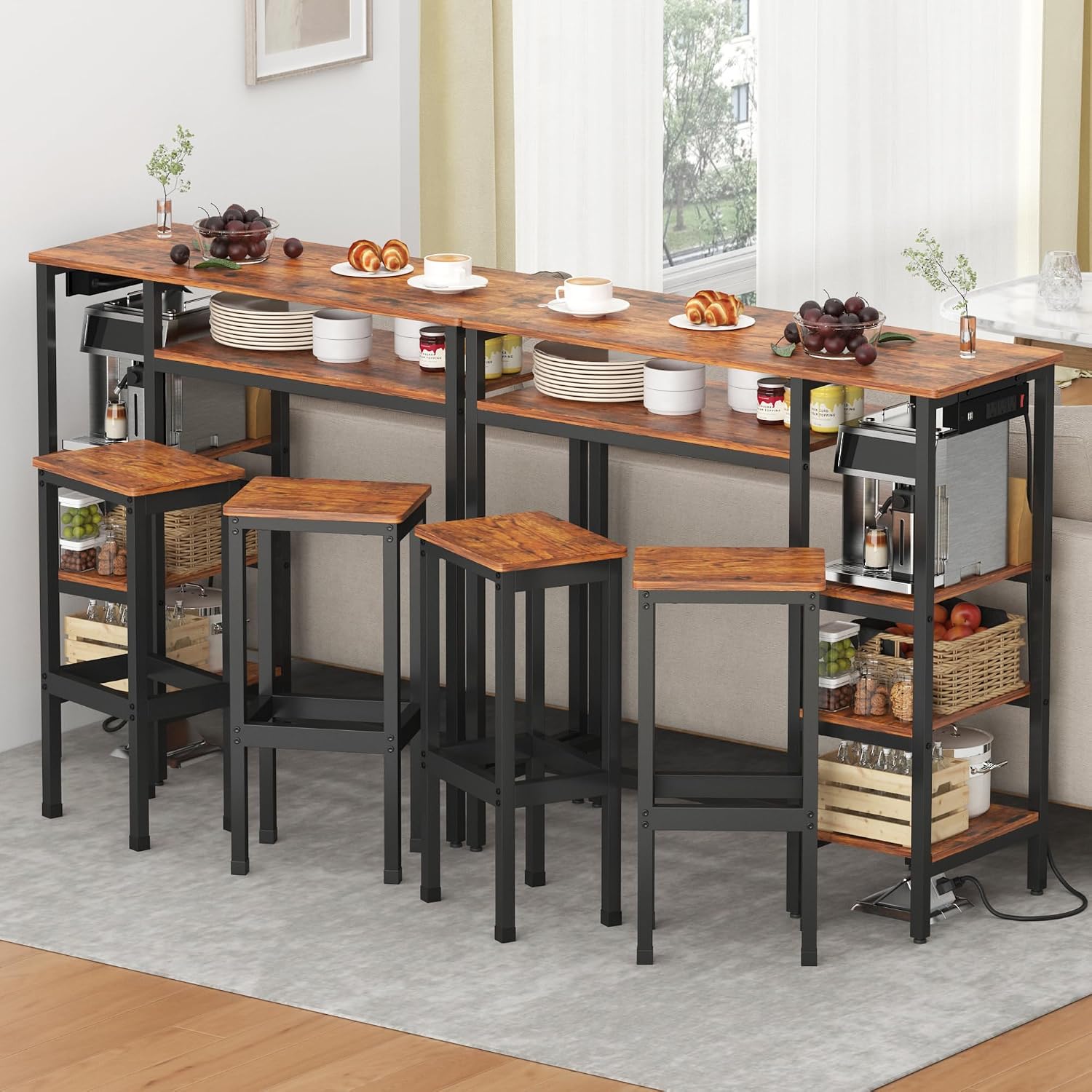 Industrial Bar Table Chair Set