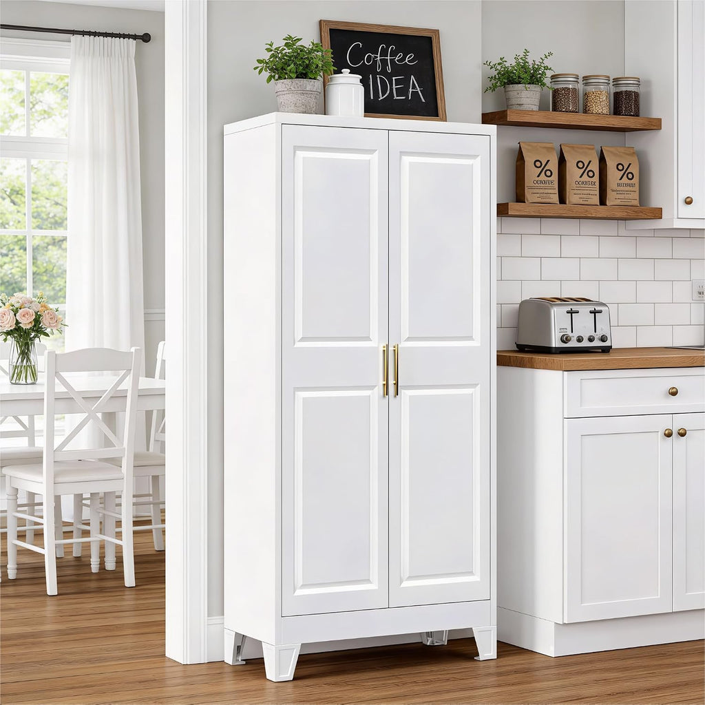 White Metal Adjustable Storage Cabinet