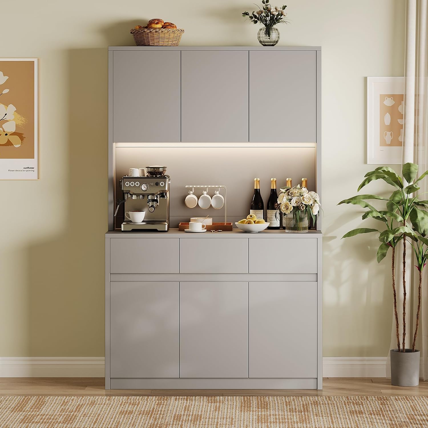 Tall Functional Kitchen Storage Cabinet