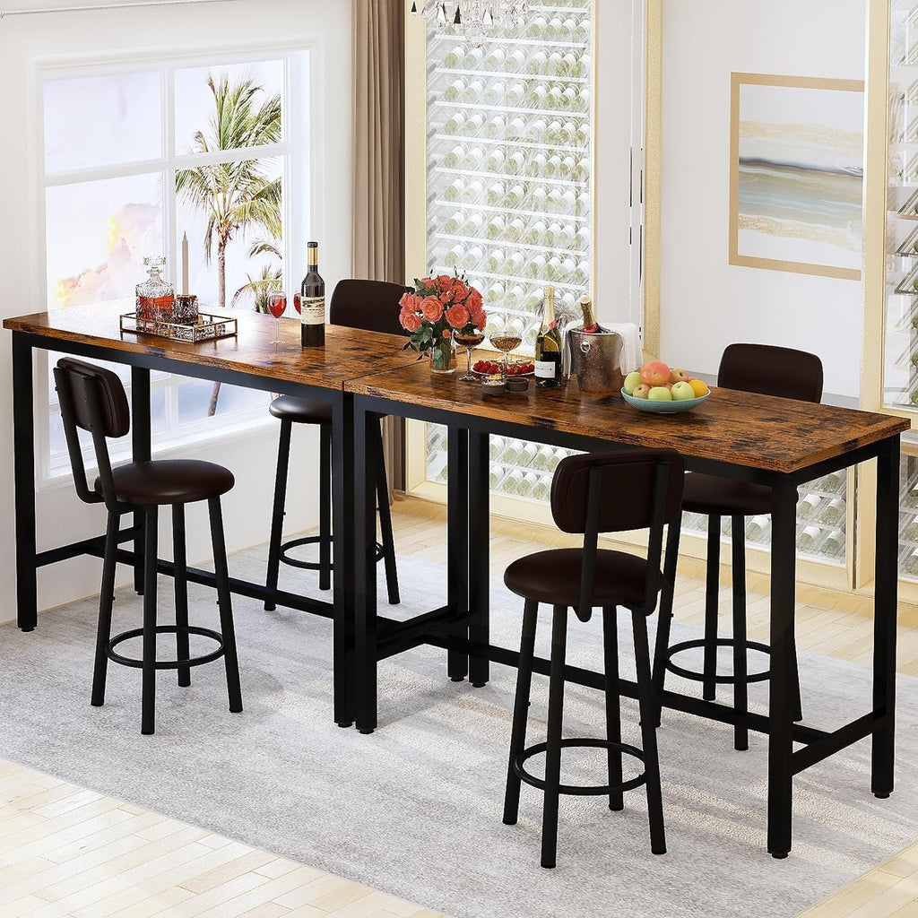Industrial Backrest Dining Table Set