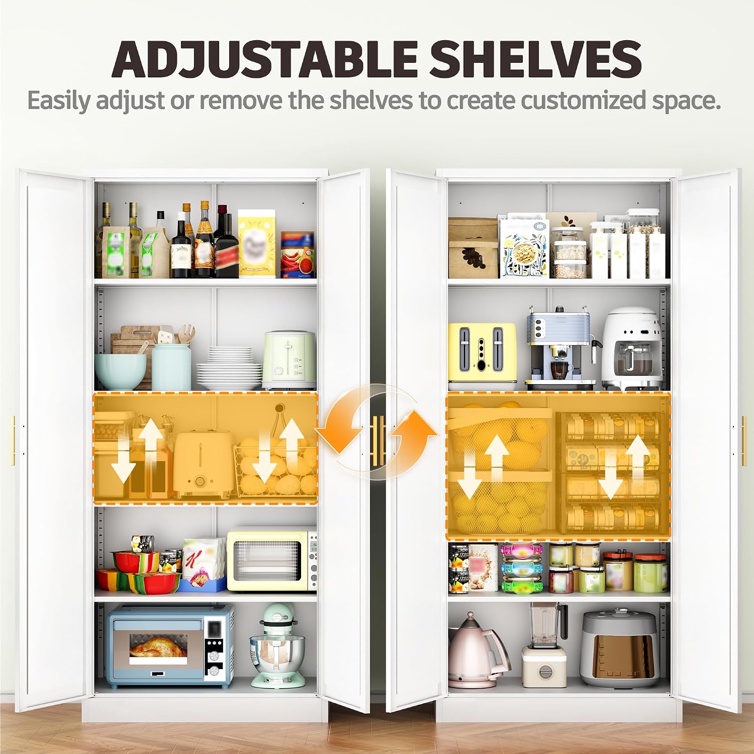 Tall White Metal Storage Cabinet