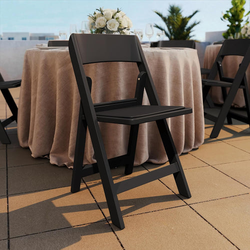 Black Padded Resin Folding Chairs