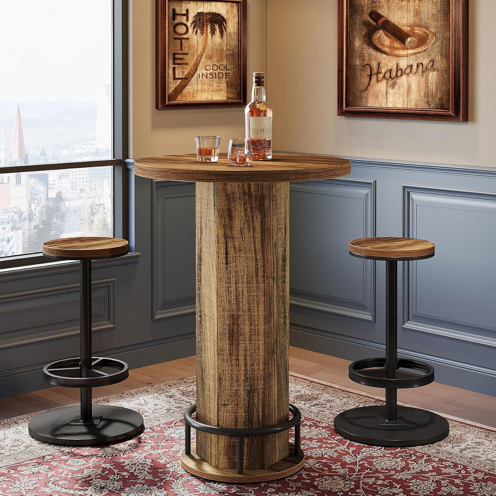 Industrial Round Bistro Table Set