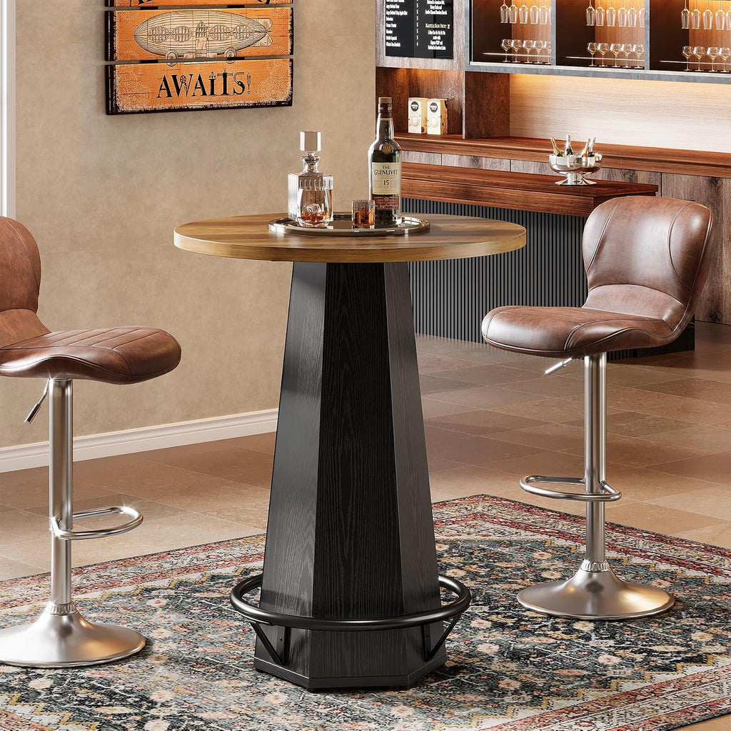 Round Industrial High Bar Table