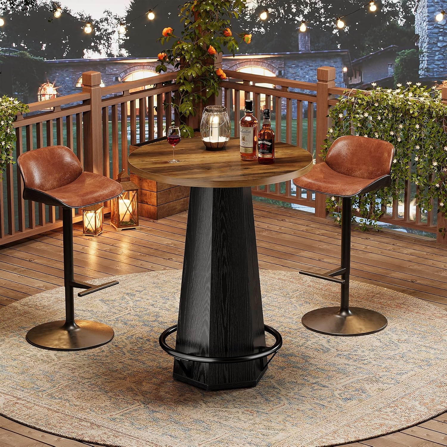 Round Industrial High Bar Table