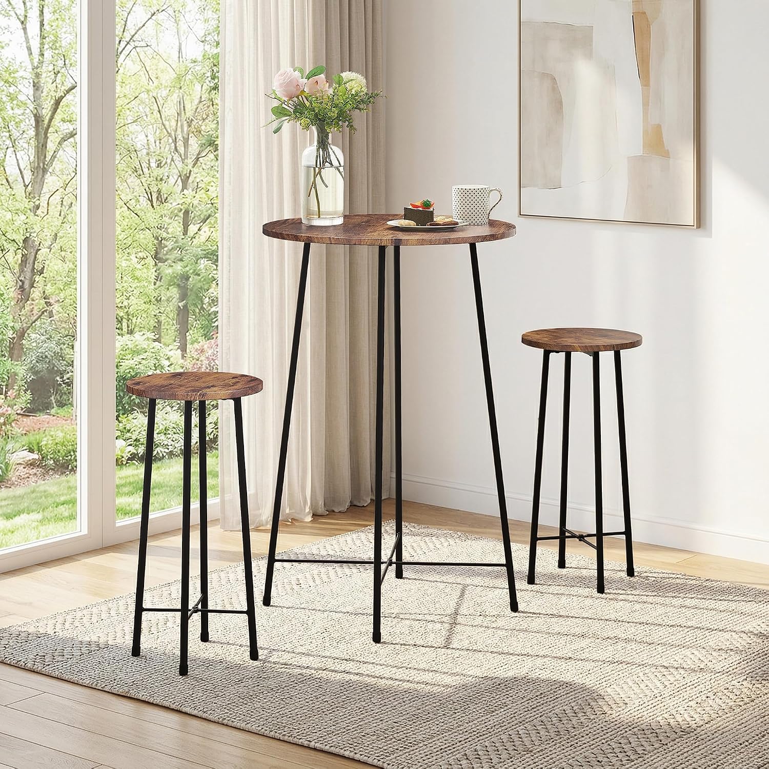 Brown 3-Piece Pub Table Set