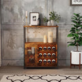 Brown Tiered Wine Storage Cabinet