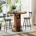 Rustic Round Wooden Dining Set