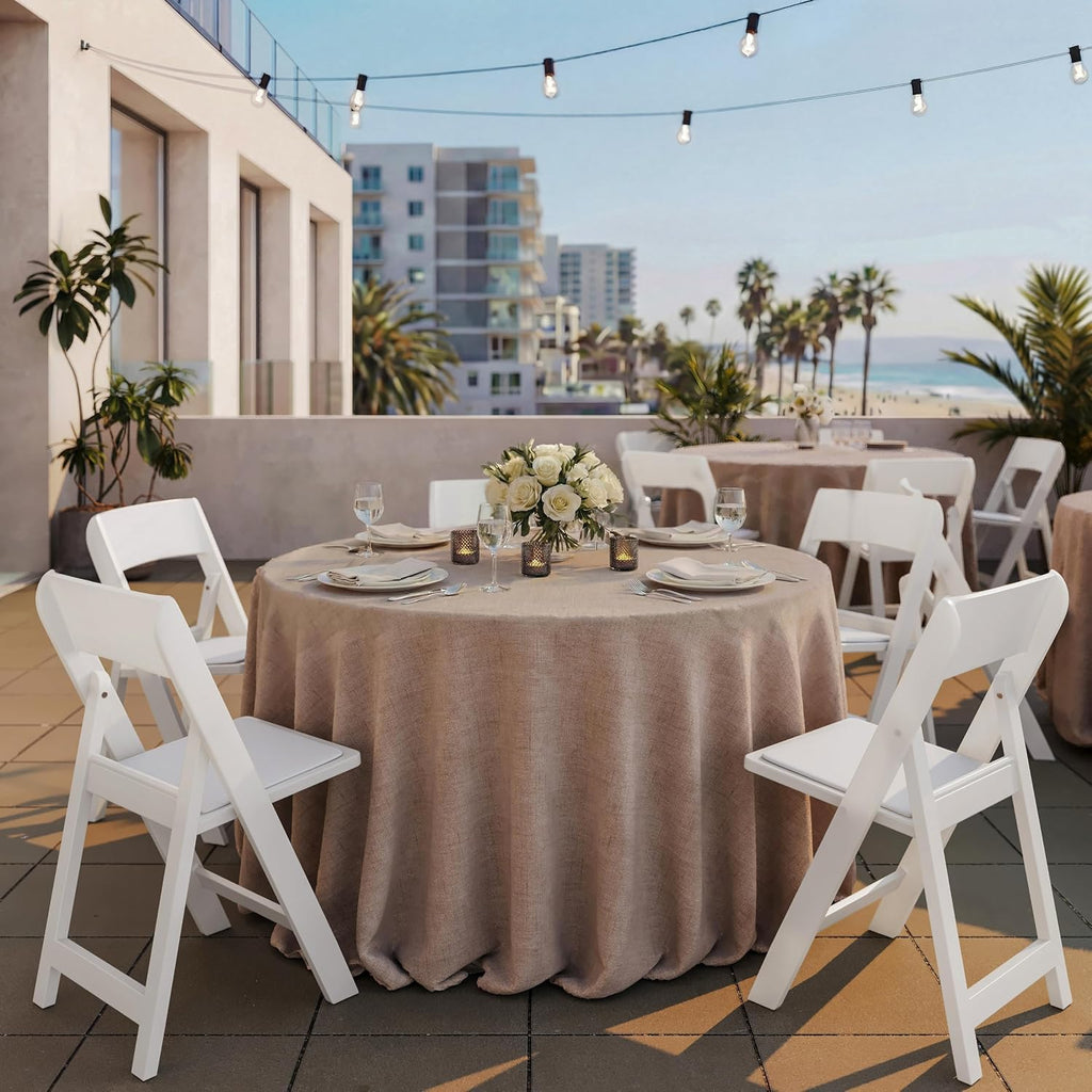 White Padded Resin Folding Chairs