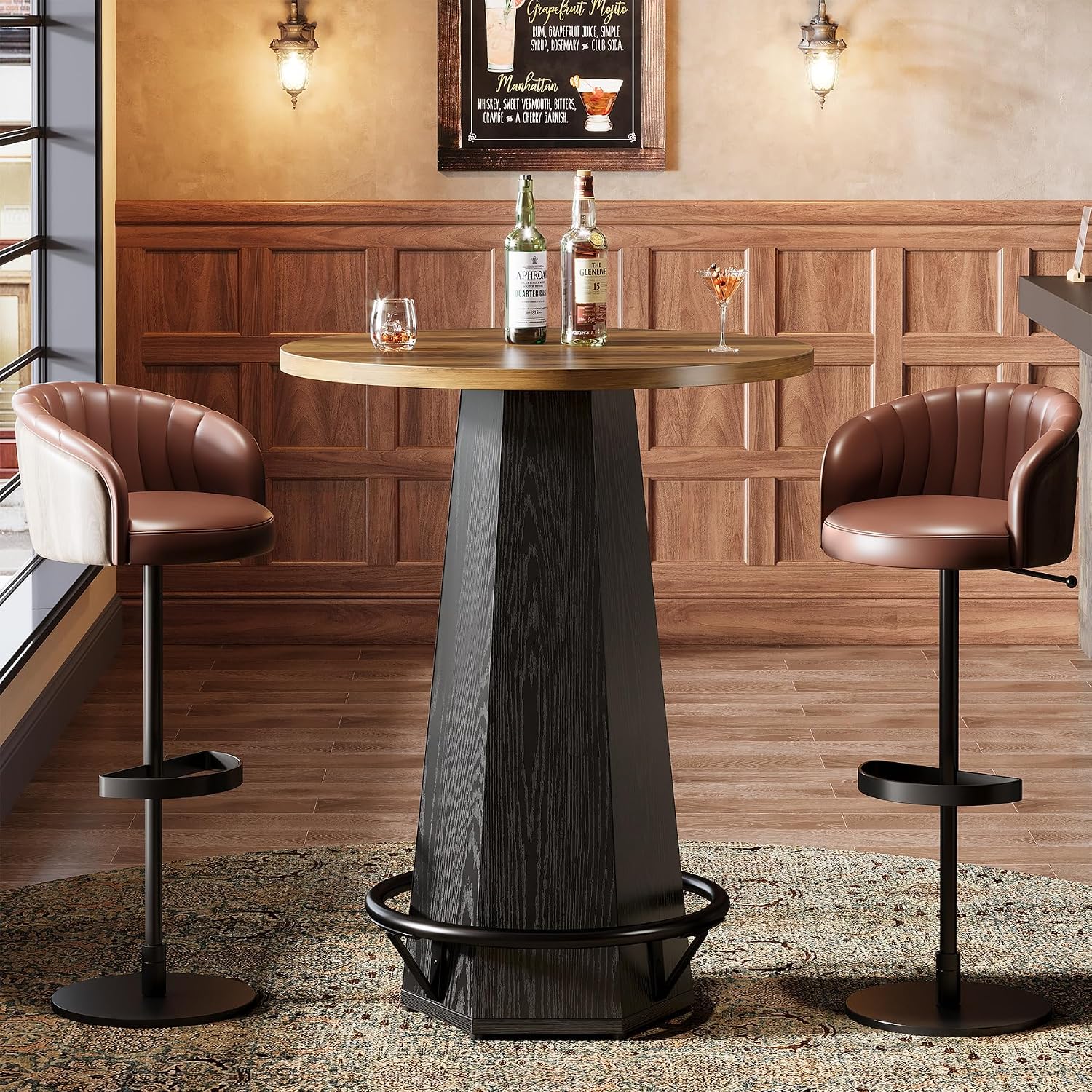 Round Industrial High Bar Table
