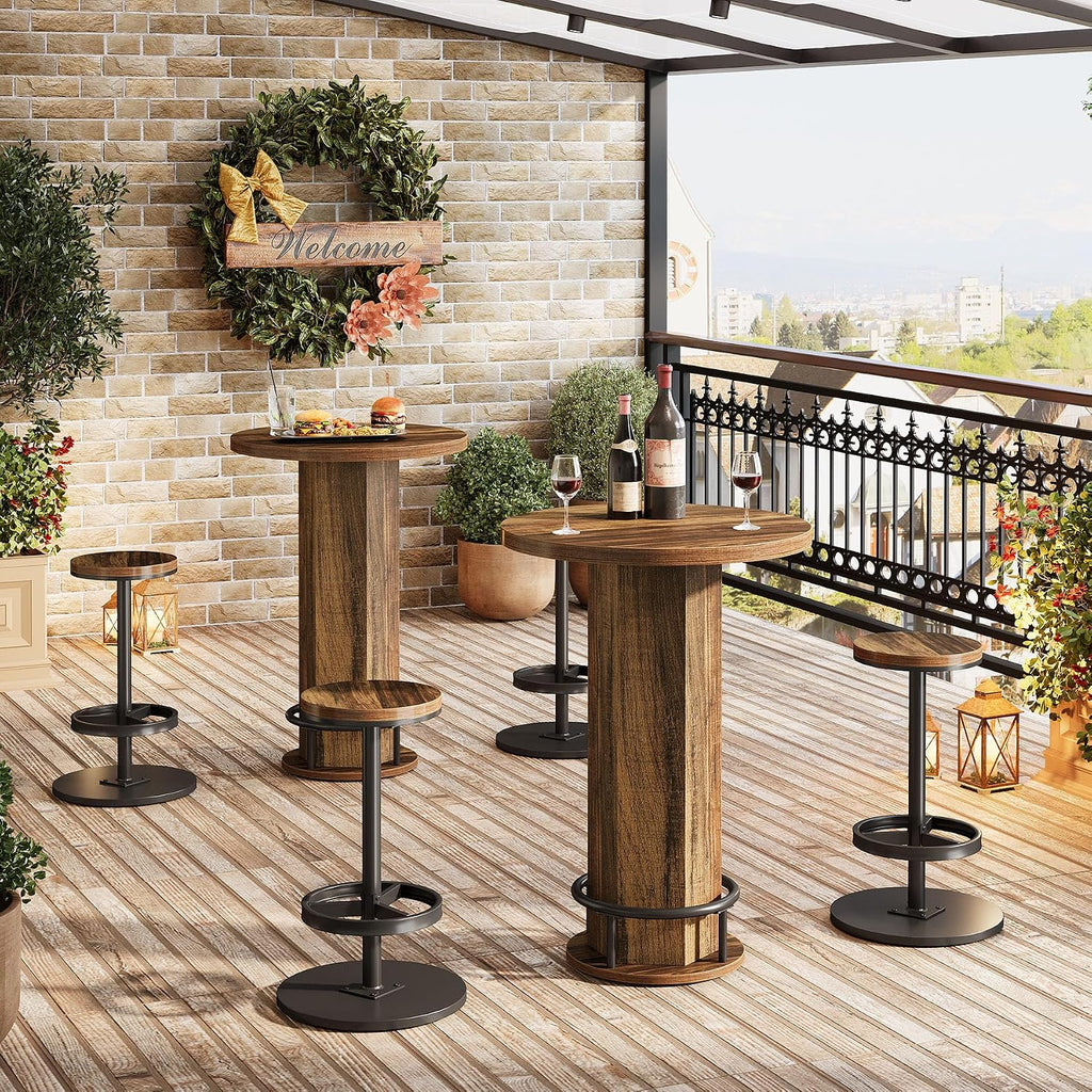 Industrial Round Bistro Table Set